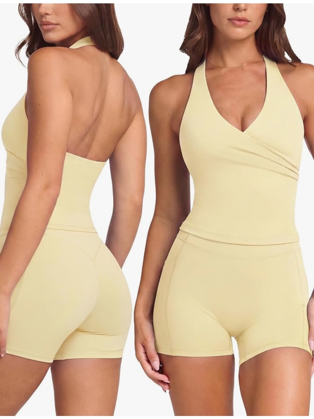 Halter yellow workout set